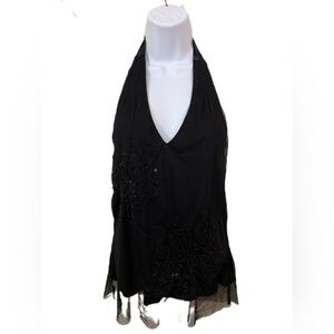 Suzy Shier Black Halter Tank Top